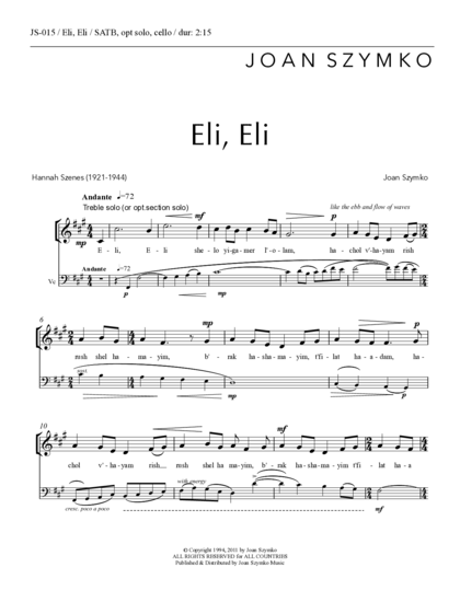 Cover image for Eli, Eli