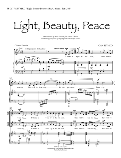 Cover image for Light, Beauty, Peace