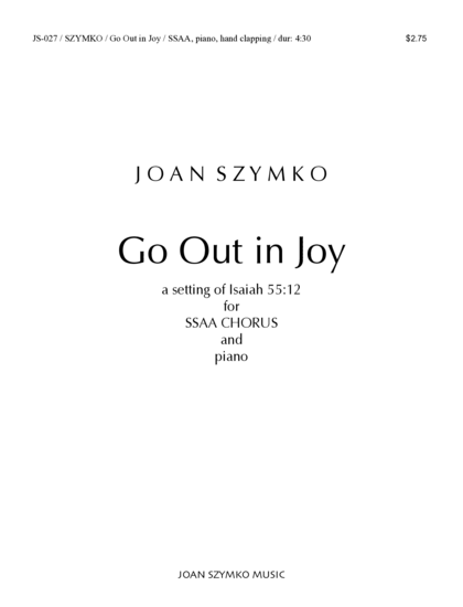 Cover image for Go Out In Joy