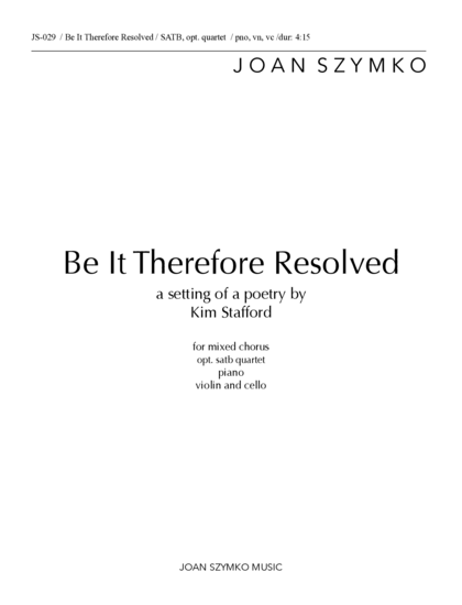 Cover image for Be It Therefore Resolved
