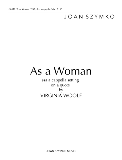 Cover image for As a Woman