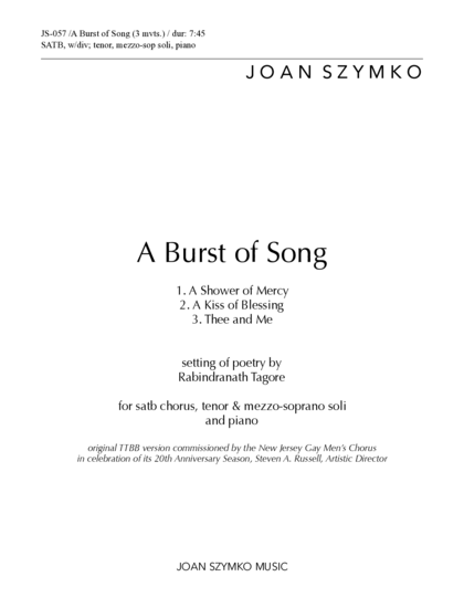 Cover image for A Burst of Song (3 mvts) 