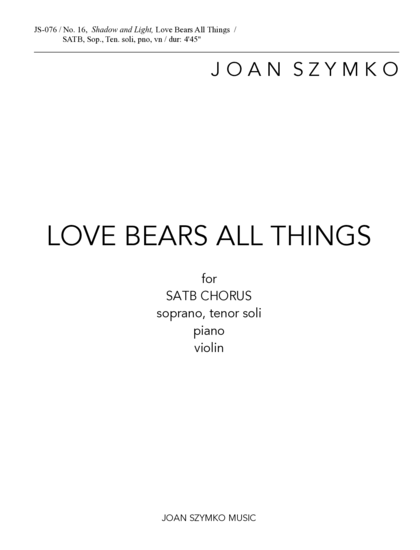 Cover image for Love Bears All Things