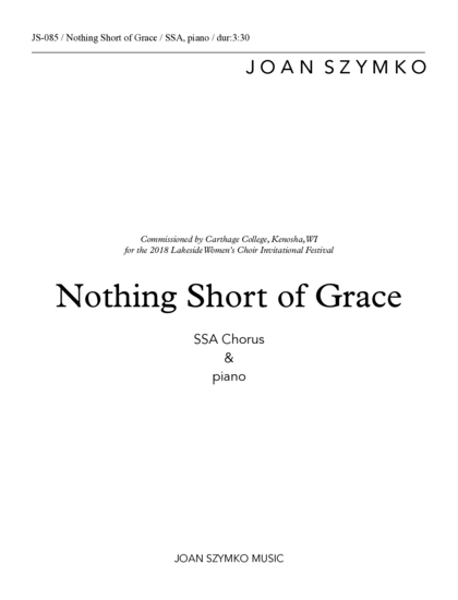Cover image for Nothing Short of Grace