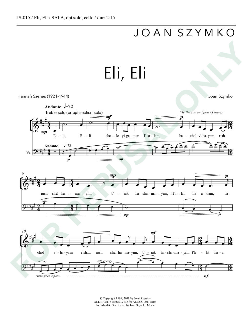 Page 1 of JS-015 score