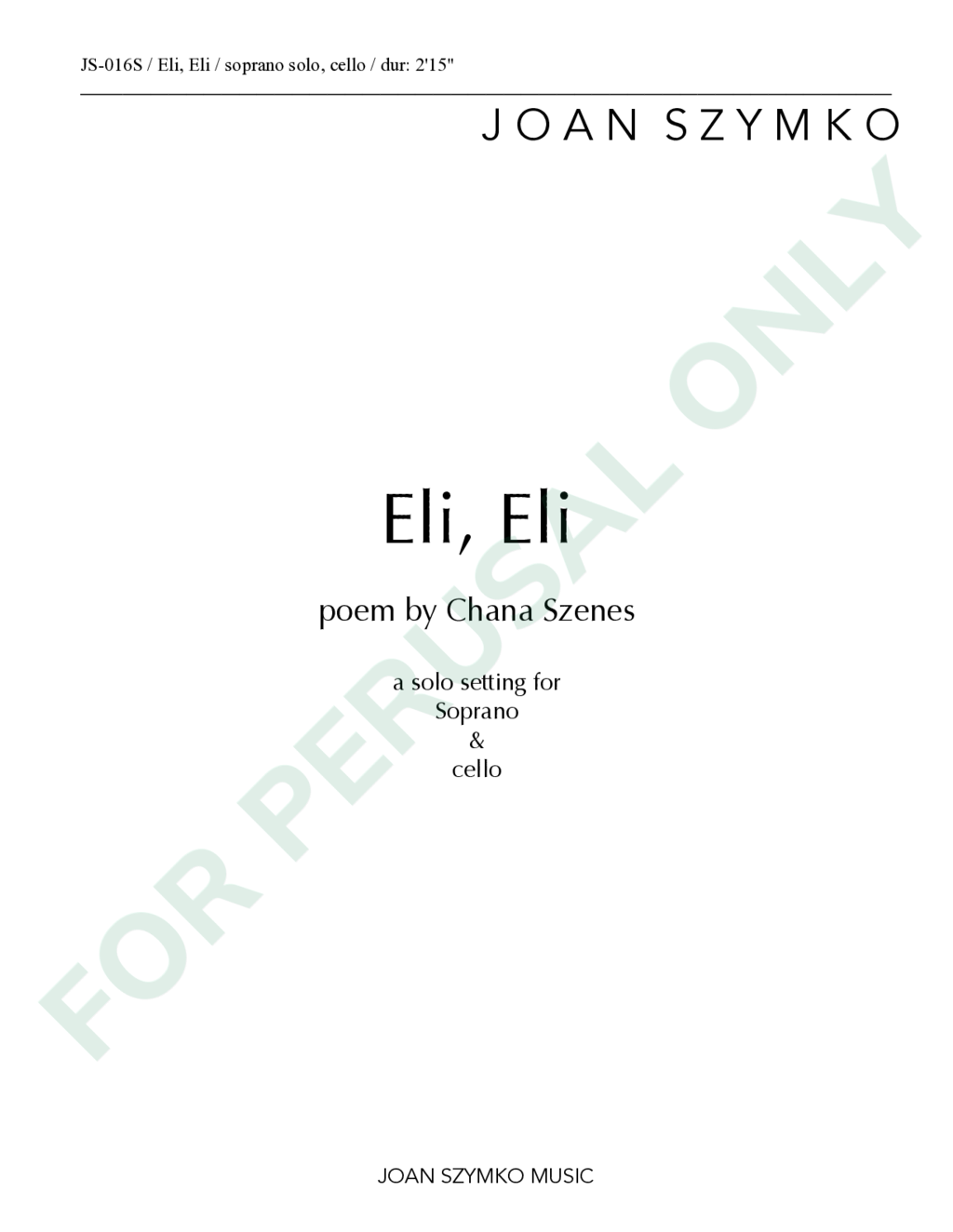 Page 1 of JS-016S score