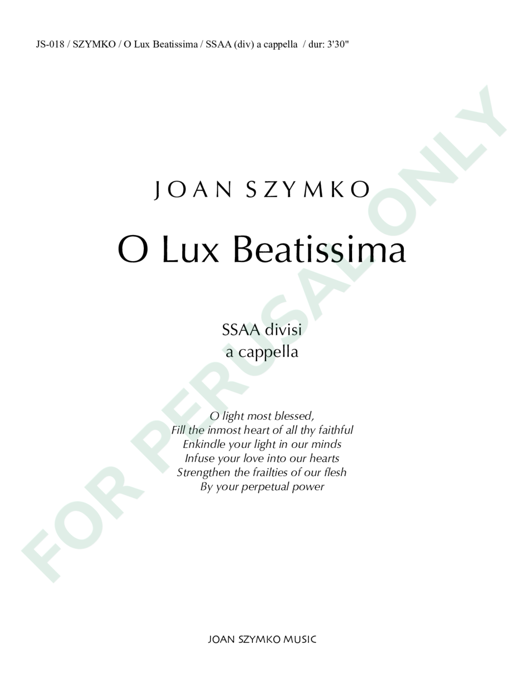 Page 1 of JS-018 score