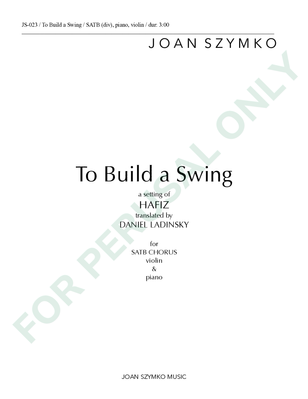 Page 1 of JS-023 score