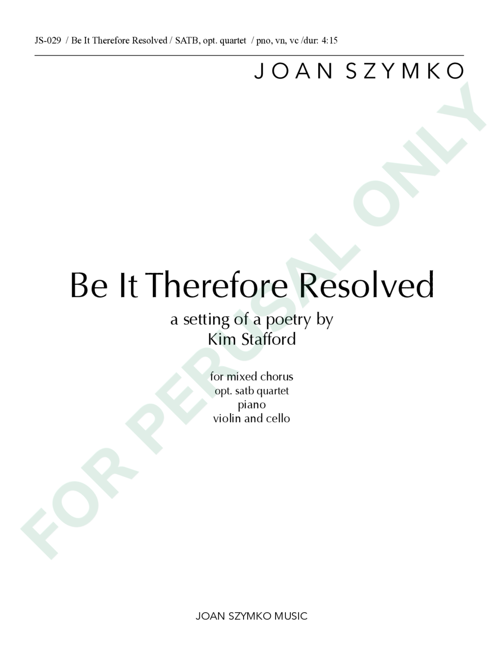 Page 1 of JS-029 score