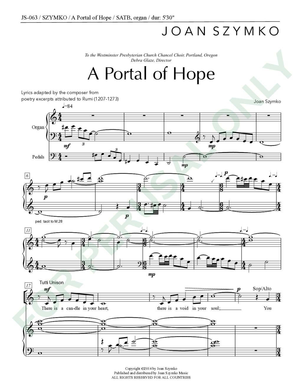 Page 1 of JS-063 score