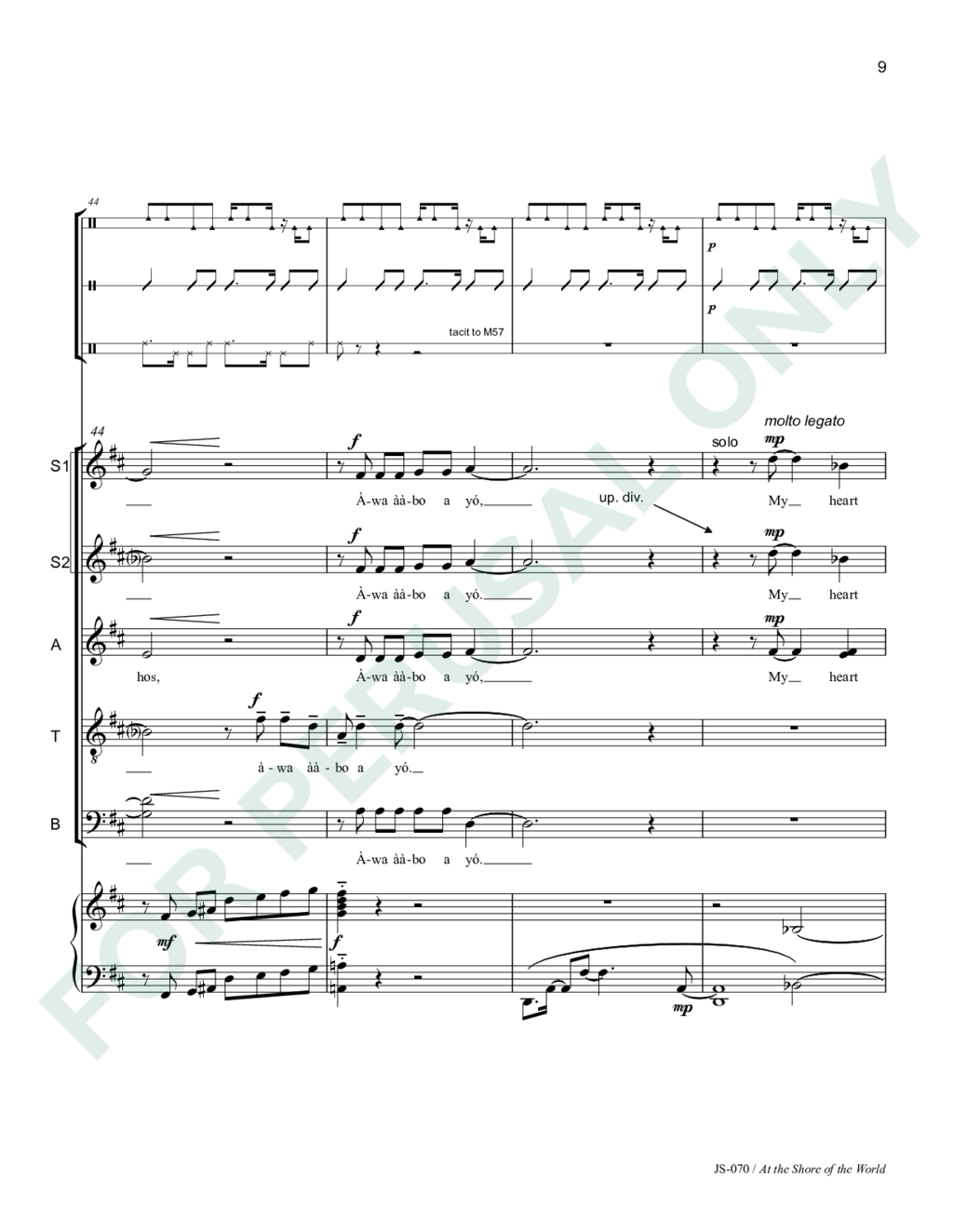 Page 9 of JS-070 score