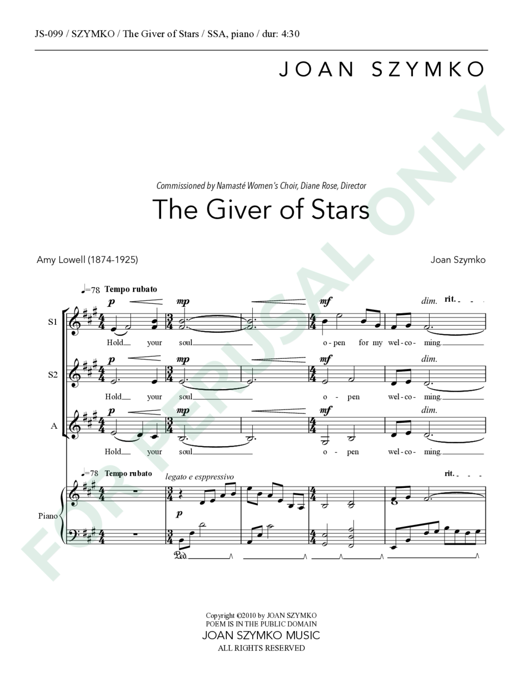 Page 1 of JS-099 score